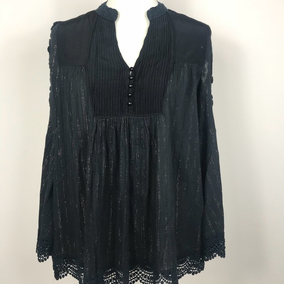 Free People Tops - Free people black blouse bell sleeve extra small